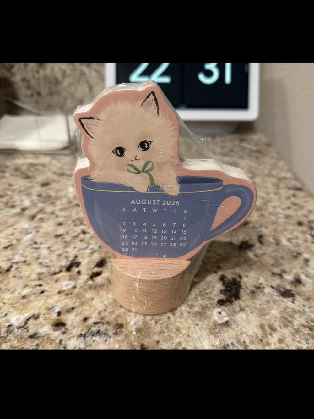 Kitty cat Molly & Rex mini 12-month mini standup desk calendar